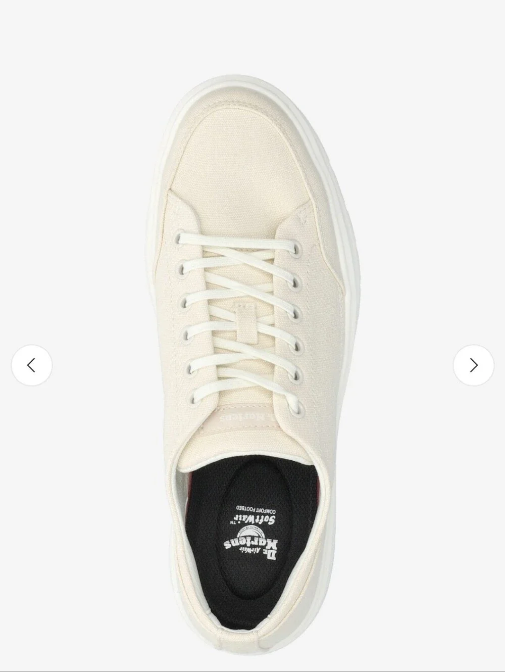 Dr Martens Softwair Brookline 6 Eye Low Top Sneakers Cream Canvas Unisex W 8/ M7